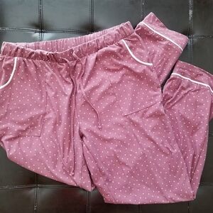 ❗Lucky Brand Dusty Rose Polka Dot Pajama Pants Large❗